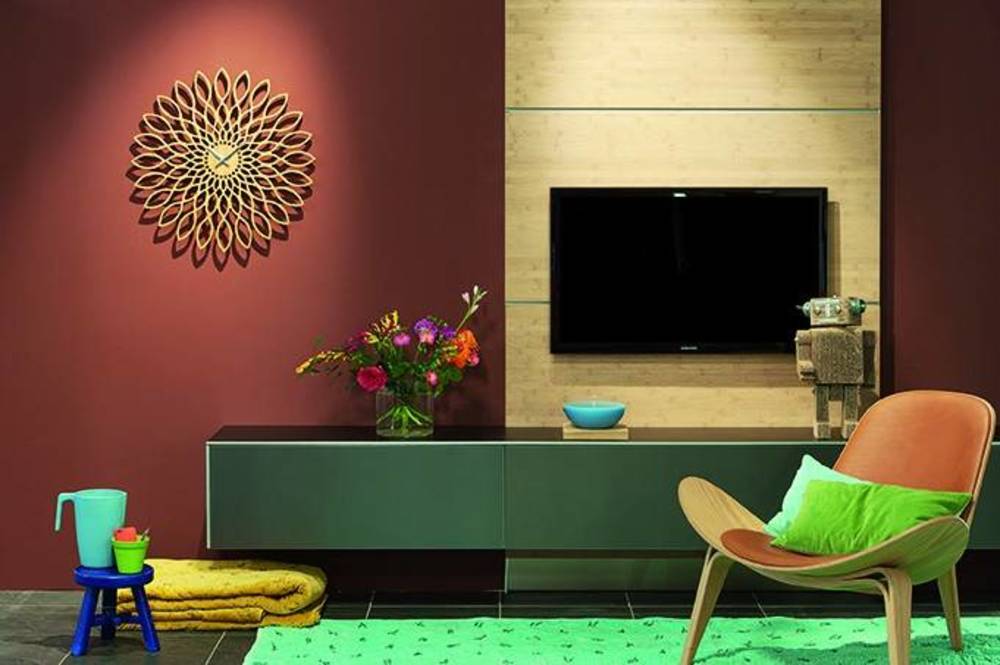 Karlsson Wandklok Sunflower MDF oppervlak hout, 4x60x60 cm