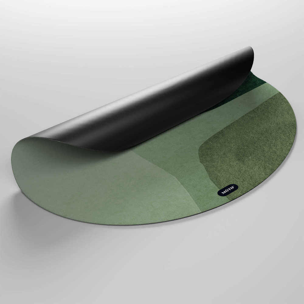 Mótif Artiste Vert - Wasbare kinderstoel vloerbeschermer -  Groen  - Ø 115 cm