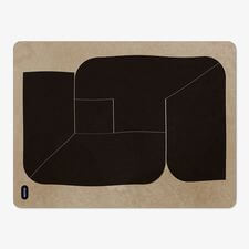 Mótif Audace - Zwart beige vloerbeschermer met abstract patroon
