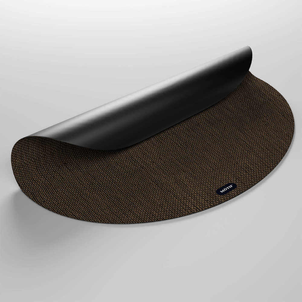 Mótif Barbury Brun - Wasbare kinderstoel vloerbeschermer -  Bruin  - Ø 115 cm