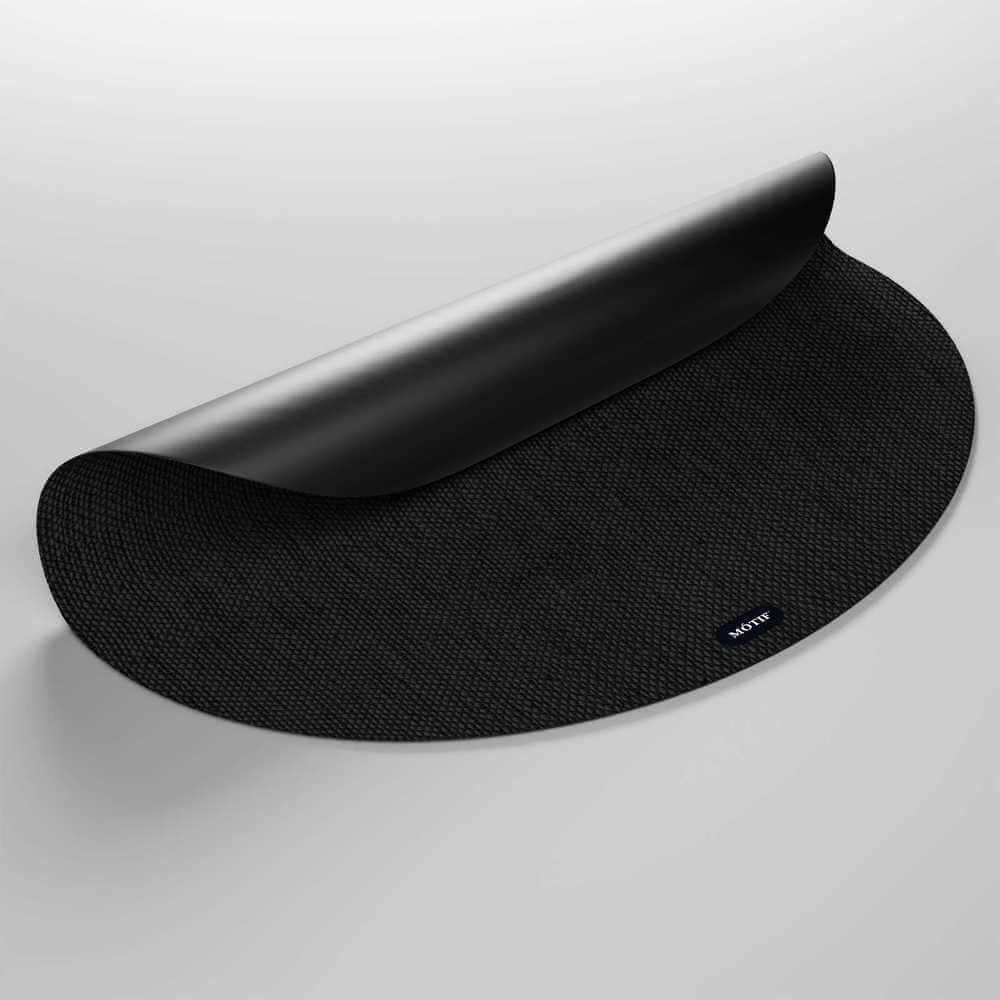 Mótif Barbury Noir - Wasbare kinderstoel vloerbeschermer -  Zwart  - Ø 115 cm