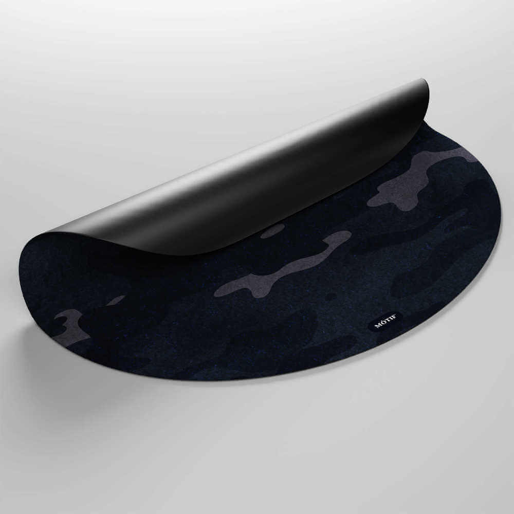 Mótif Camouflage Marine - Wasbare kinderstoel vloerbeschermer -  Donkerblauw  - Ø 115 cm