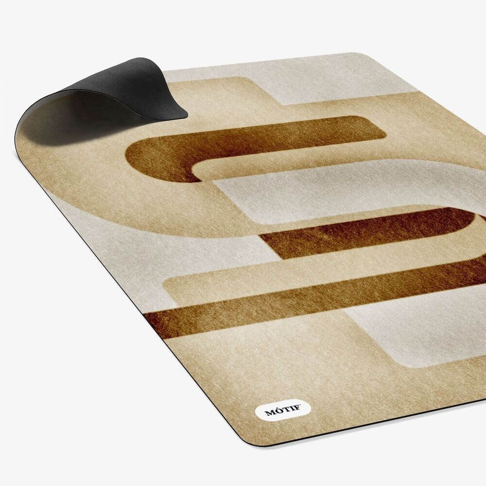 Mótif Spirale Naturel - Beige vloerbeschermer met abstract patroon