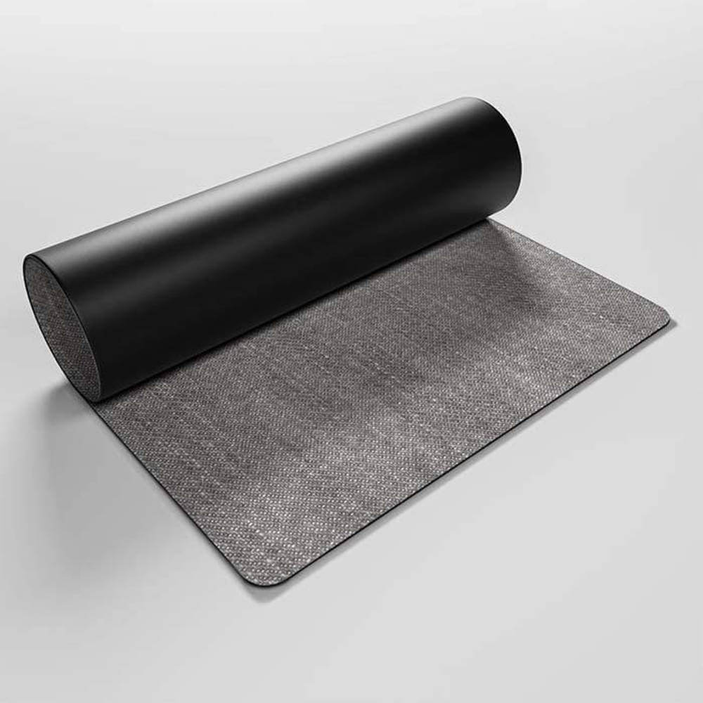 Mótif Stonewash Gris - Grijze bureau onderlegger met linnen patroon - Wasbaar