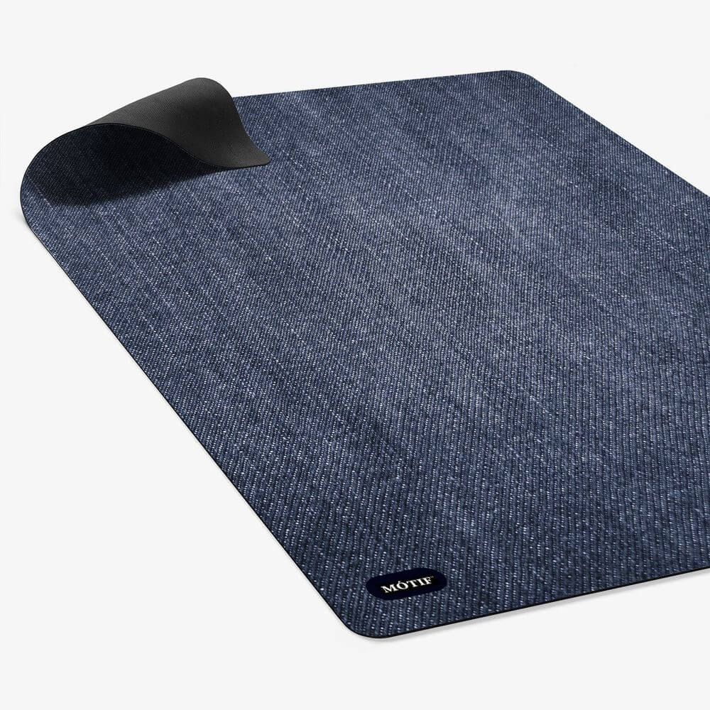 Mótif Stonewash Marine - Blauwe vloerbeschermer met jeans patroon