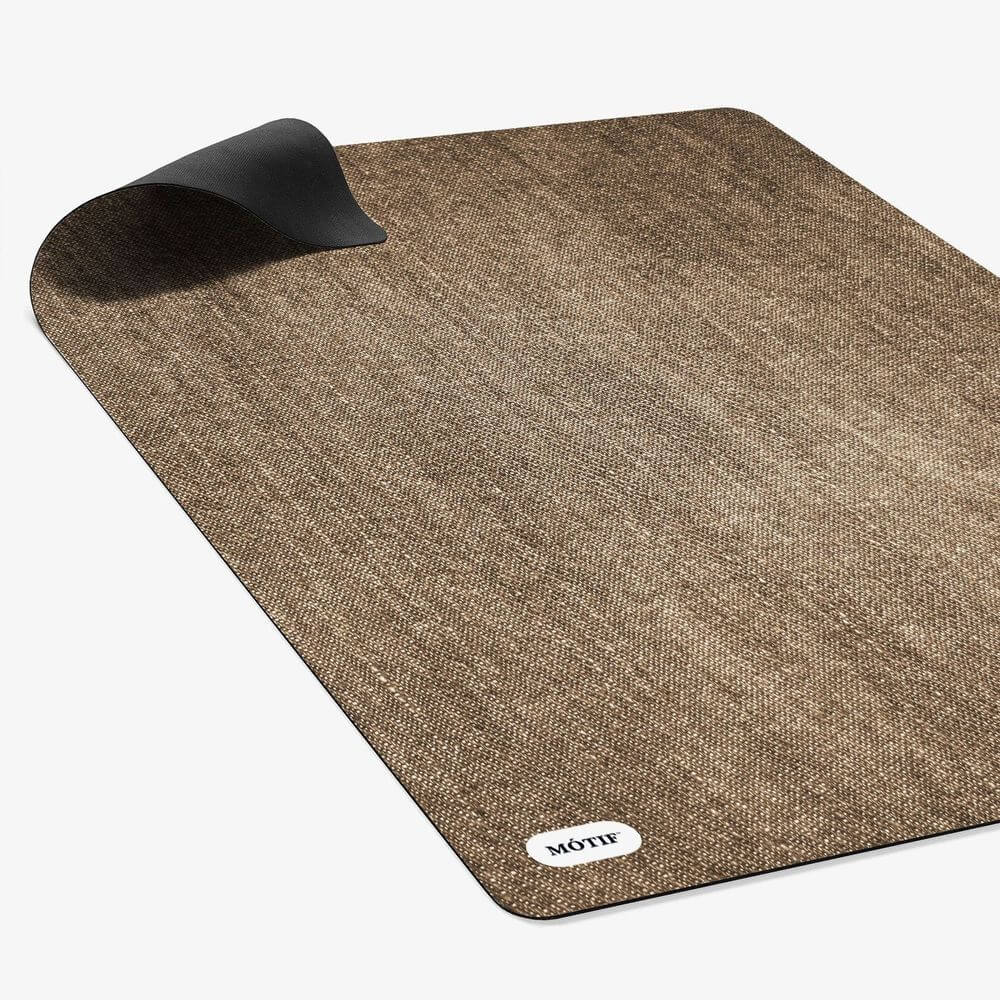 Mótif Stonewash Naturel - Beige vloerbeschermer met linnen patroon