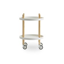 Normann Copenhagen Block - Bijzettafel Trolley Wit - H 64 x Ø 45 cm