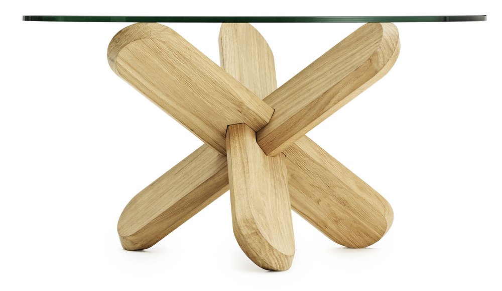 Normann Copenhagen Ding - Salontafel Glas-Eiken - H 40 x Ø 75 cm