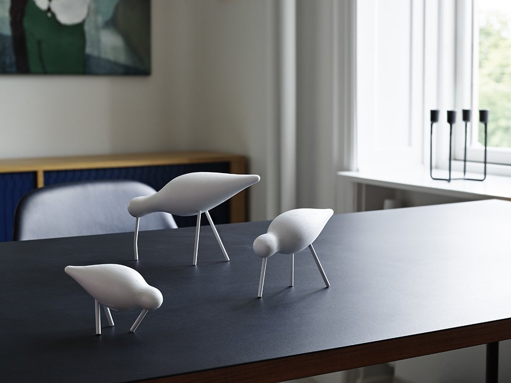 Normann Copenhagen Shorebird - Houten vogel Wit-Wit