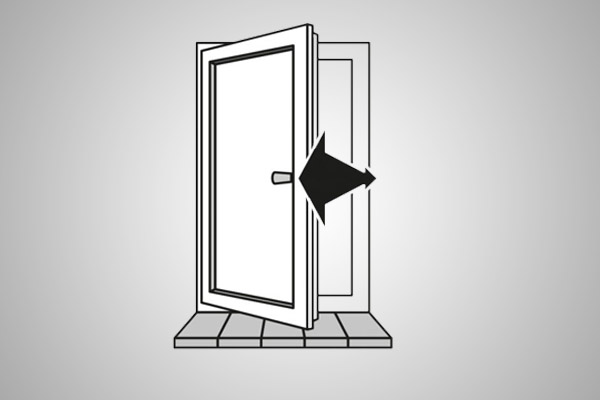 Draairaam naar buiten